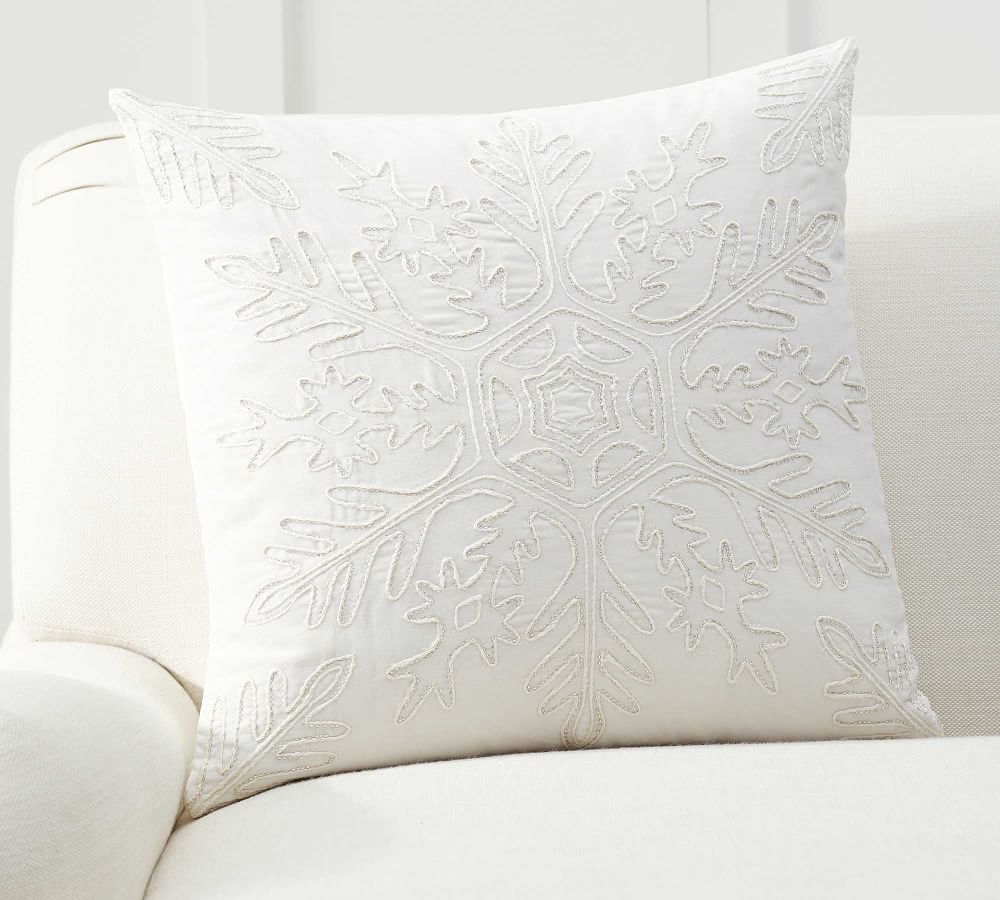 Eira Snowflake Velvet Pillow Cover | Pottery Barn (US)