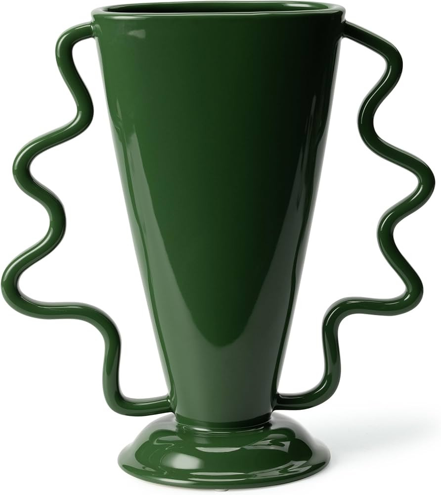 Wild Works Green Rotary Vase Medieval Flower Vessel Living Room Entrance Personalized Simple Wabi... | Amazon (US)