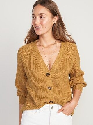 Speckled Shaker-Stitch Cardigan Sweater for Women | Old Navy (US)