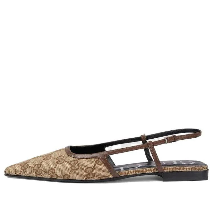 Gucci(WMNS) Gucci GG Slingback Ballet Flat 'Beige Ebony' | KICKS CREW