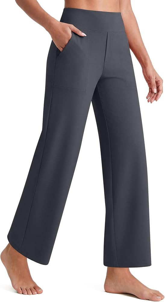 G4Free EverGoing Wide Leg Ankle Pants for Petite Women with Pockets Stretch | Amazon (US)
