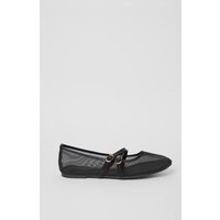 Womens Mesh Net Ballet Flat - Black - 5 | boohoo (US & Canada)