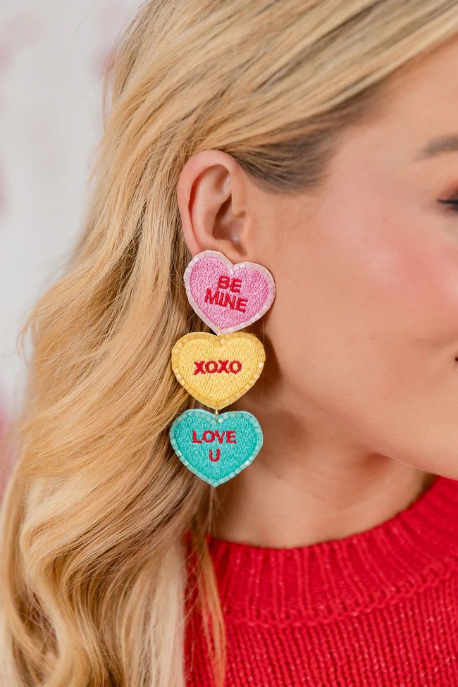 Conversation Hearts Earrings | Pink Lily