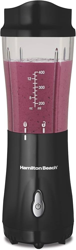 Hamilton Beach Personal Blender for Shakes and Smoothies with 14 Oz Travel Cup and Lid, Black (51... | Amazon (US)