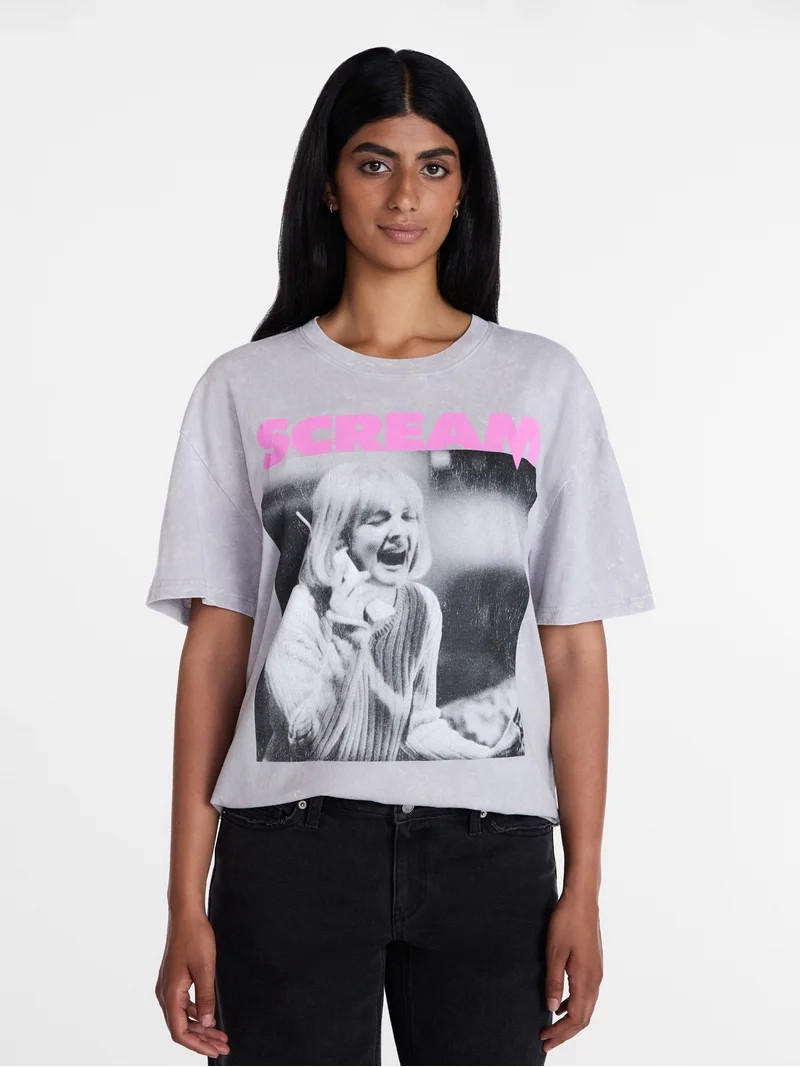 Scream Women's Halloween Graphic Tee with Short Sleeves, Sizes XXS-XXL | Walmart (US)
