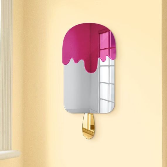 3D Acrylic Ice Cream Wall Art Mirror, Baby Girl Ice Cream Theme Room Decor, Popsicle Nursery Deco... | Etsy (US)