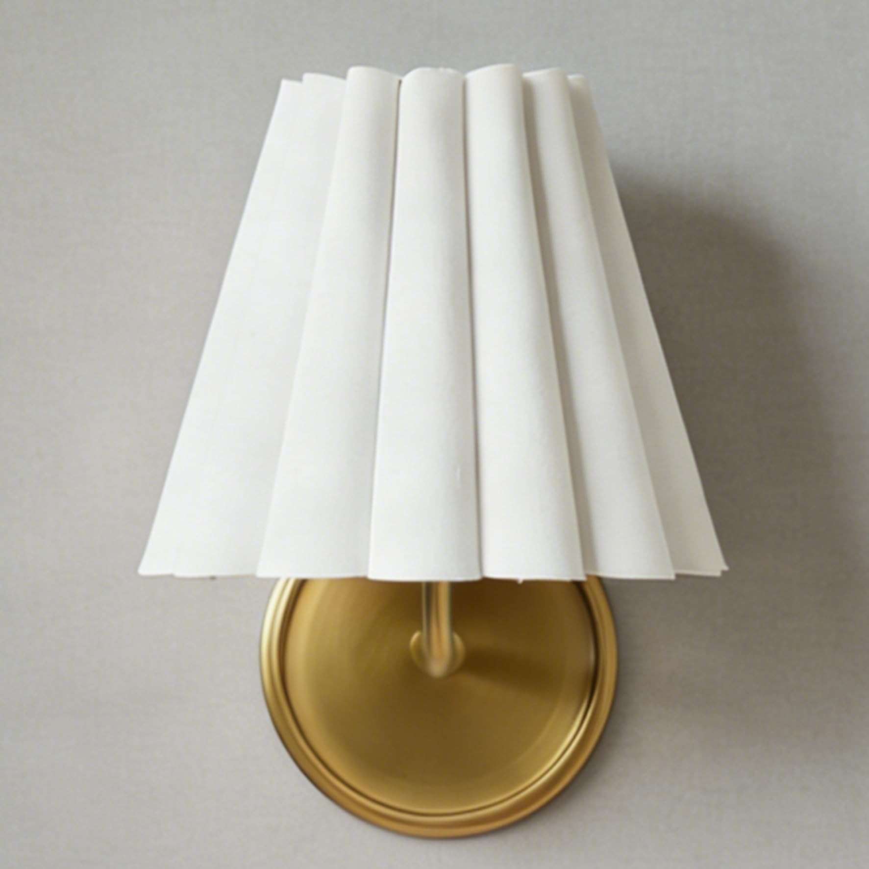 Natural Conical Ivory Linen Wall Sconce with Ruffled Edge, Mid-Century Modern Matte Black Wall Li... | Amazon (US)