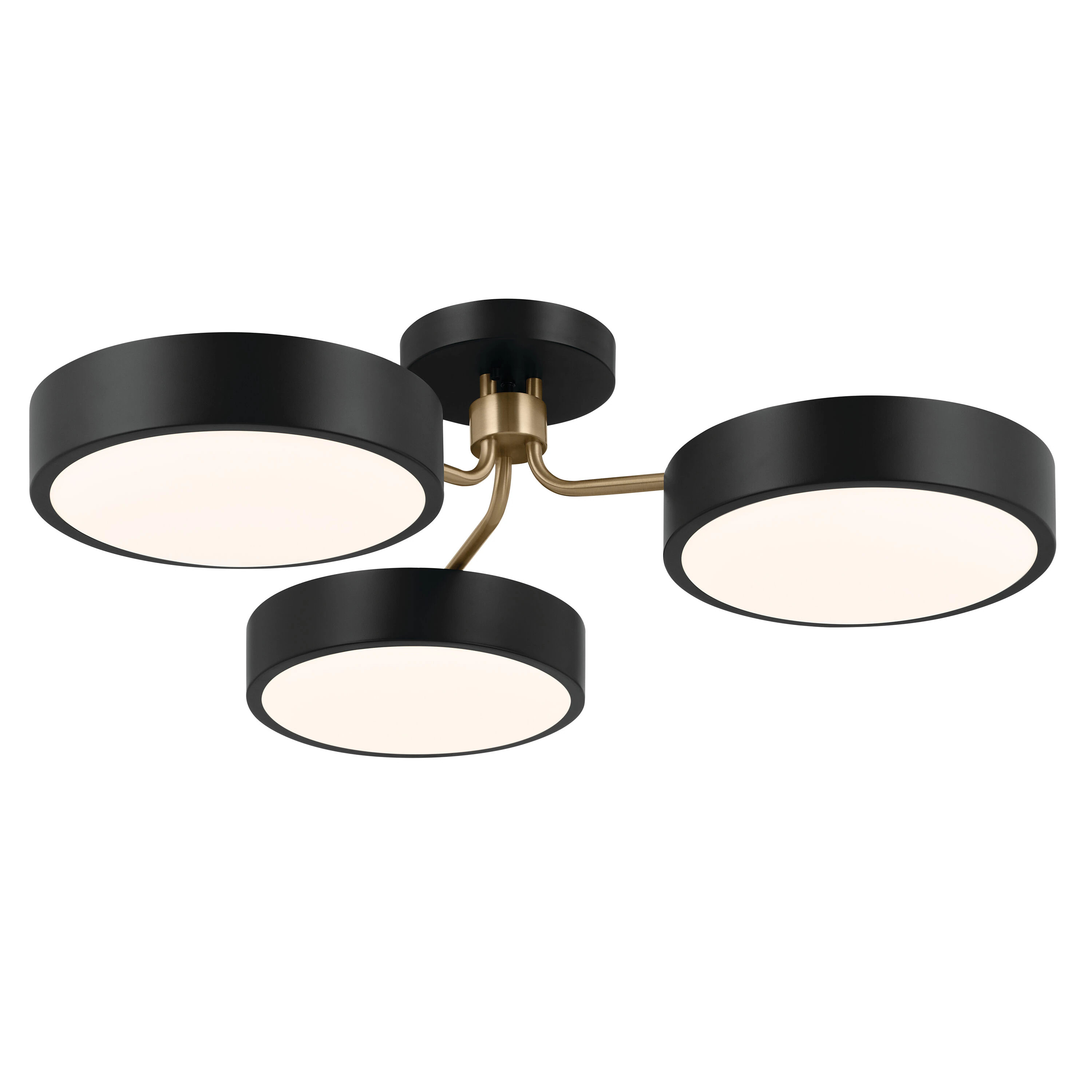 Kichler Sago 3-Light 40-in Black LED Semi-flush Mount Light | Lowe's