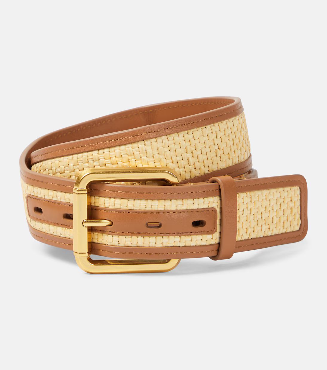 30mm raffia and leather belt | Mytheresa (US/CA)