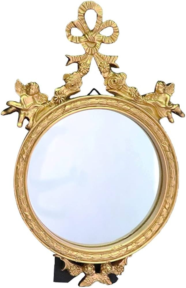 N/A Vintage Wall-Mounted Mirror for Bedroom European-Style Gold Glasses Stand Desktop Mirrors Ele... | Amazon (US)