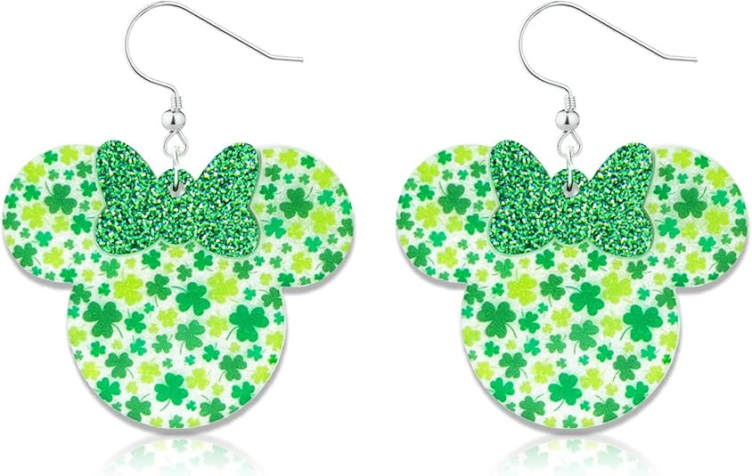 INLOLLY St Patrick's Day Earrings Lightweight St Patricks Day Accessories for Women Cute Shamrock... | Amazon (US)
