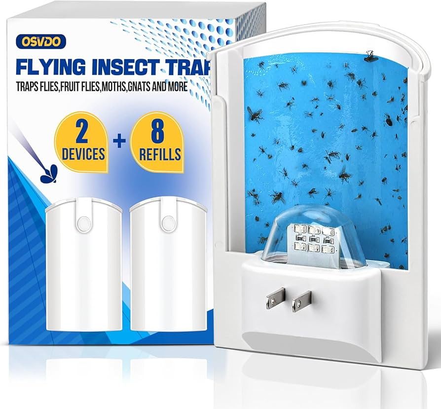 OSVDO 2-Pack Indoor Flying Insect Traps with 8 Refills, UV Light Bug Catcher for Flies, Gnats, Mo... | Amazon (US)
