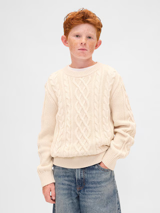 Kids Cable-Knit Crewneck Sweater | Gap (US)