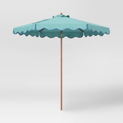 7.5' Round Scalloped Umbrella Jade Isle - Threshold™ | Target