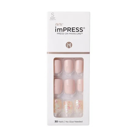 IMPRESS Design Press On Nails, 'Dorothy', Pink, Short Squoval, 30 Count | Walmart (US)