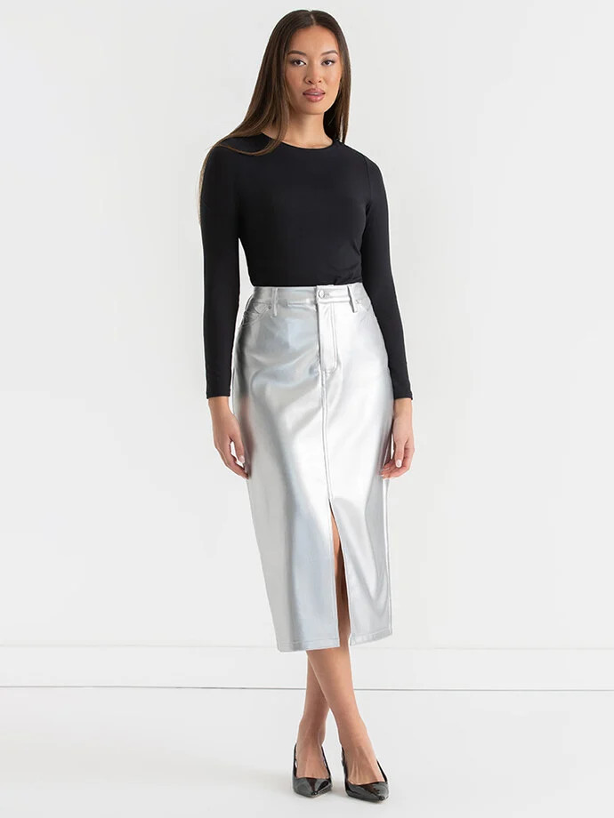 Silver Midi Skirt | Rickis | Ricki's