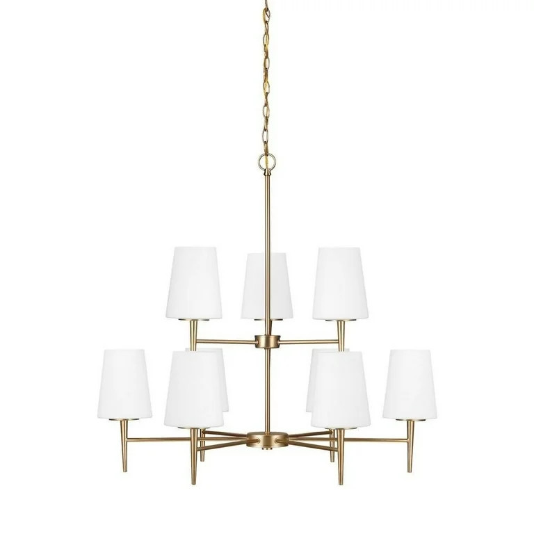 Contemporary Nine Light Chandelier-Satin Brass Finish-Incandescent Lamping Type Bailey Street Hom... | Walmart (US)