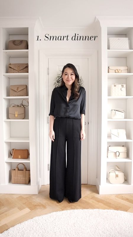 One base: my favourite super comfortable black pants: trousers - styled 4 different ways! Perfect for everything from a dinner out to a work meeting 🥰❤️