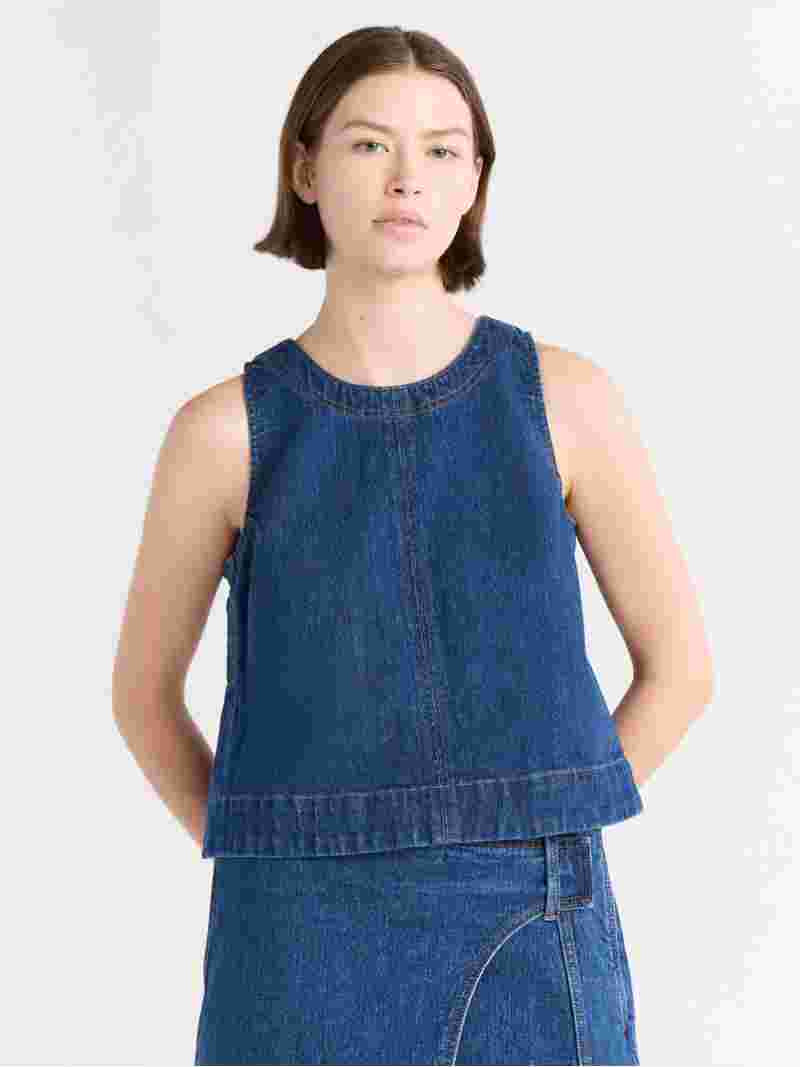 Free Assembly Women's Boxy Cropped Sleeveless Top, Sizes XS-XXL - Walmart.com | Walmart (US)
