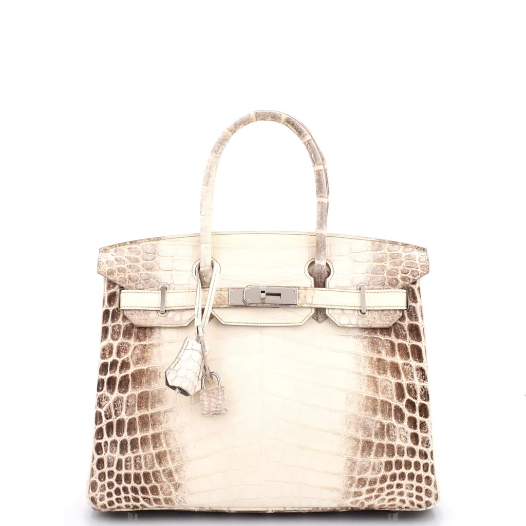 Birkin Handbag Himalaya Niloticus Crocodile with Palladium Hardware 30 | Rebag