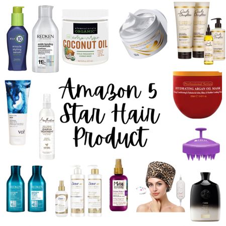 Amazon 5 Star Hair Products. Haircare. Hair. Hair products. Haircare products. Amazon products. Shampoo. Conditioner. Deep conditioner. Hair oil. Leave in conditioner. Hair mask. 

#LTKbeauty #LTKunder50 #LTKstyletip
