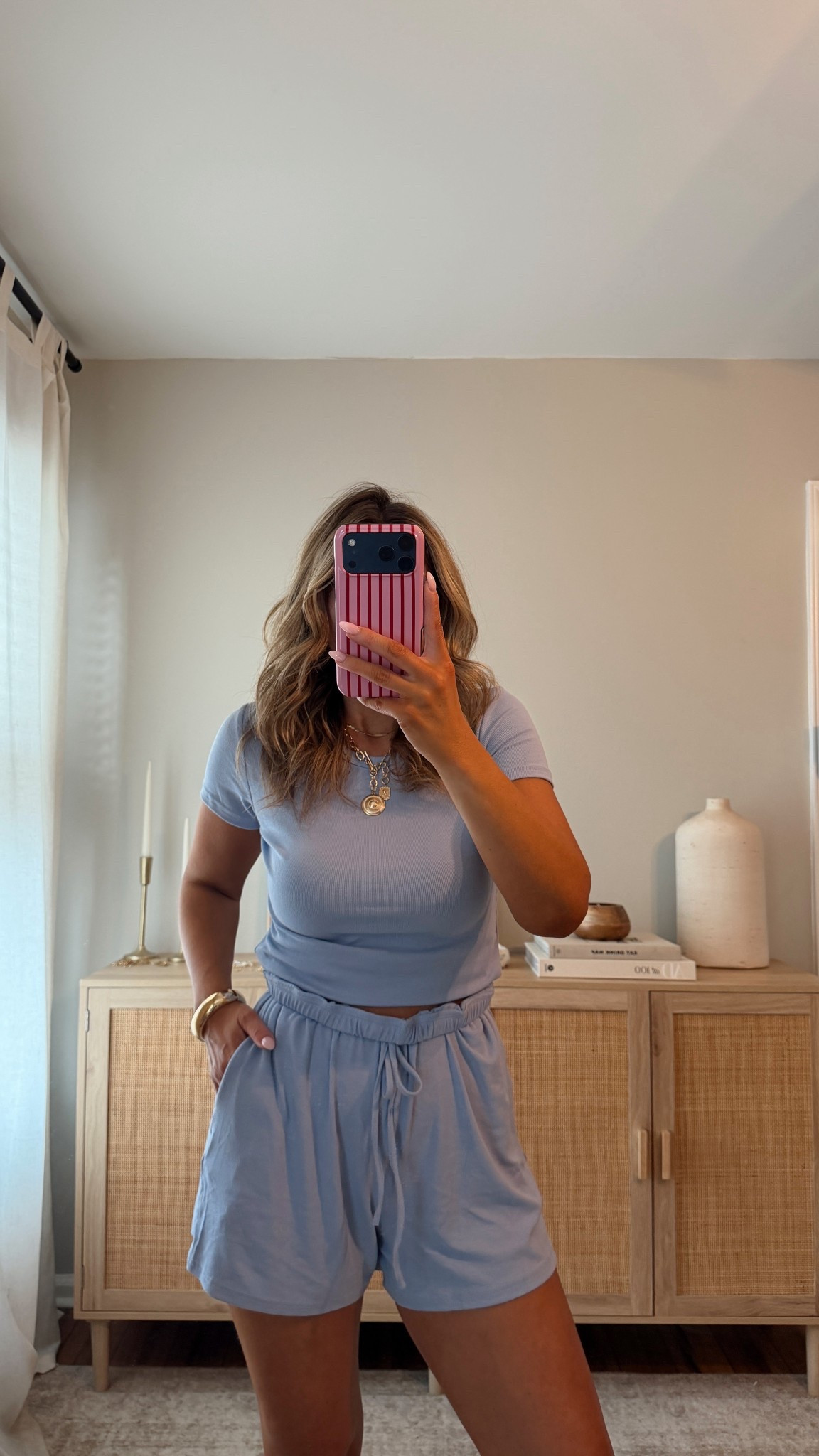 love this shorts set from amazon! comfy, good quality— has a relaxed fit. i’d size down if in between. i’m in a size M, but think a size S would fit better. the top is normal length, i just have it tucked. amazon fashion, spring lounge outfit @amazon #founditonamazon 

#LTKootd