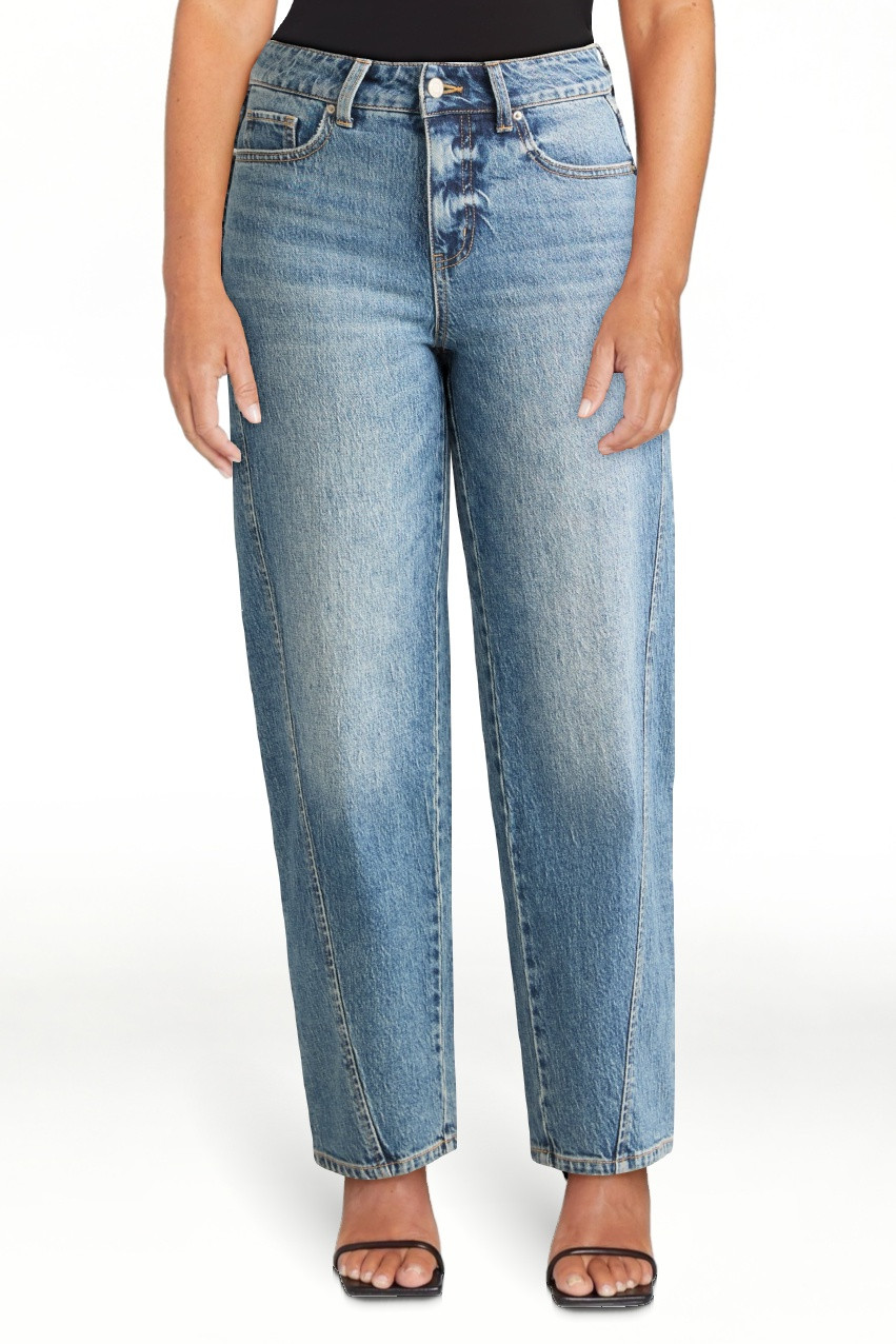 Time and Tru Women's High Rise Barrel Jean, 26.5" Inseam, sizes 2-20 | Walmart (US)