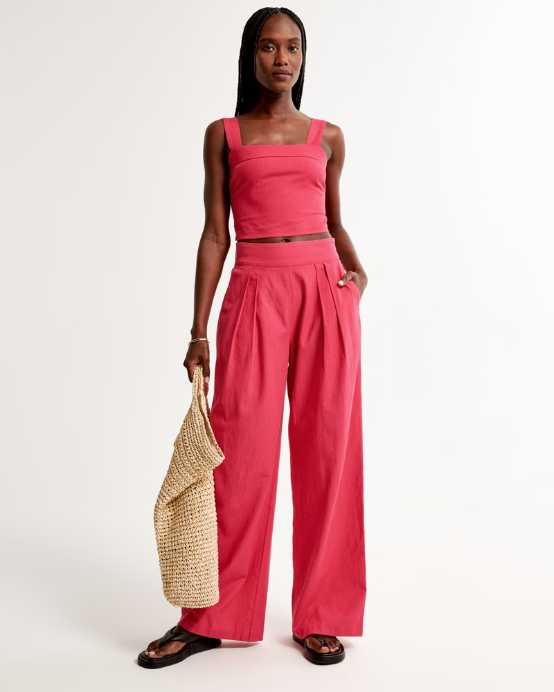 Linen-Blend Ultra Wide-Leg Pant | Abercrombie & Fitch (US)
