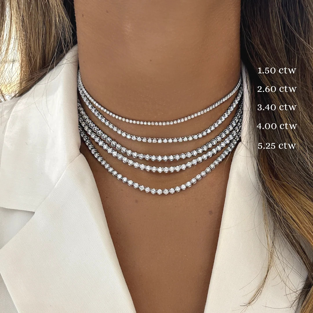 Everleigh Adjustable Diamond Tennis Collar Necklace | RW Fine Jewelry