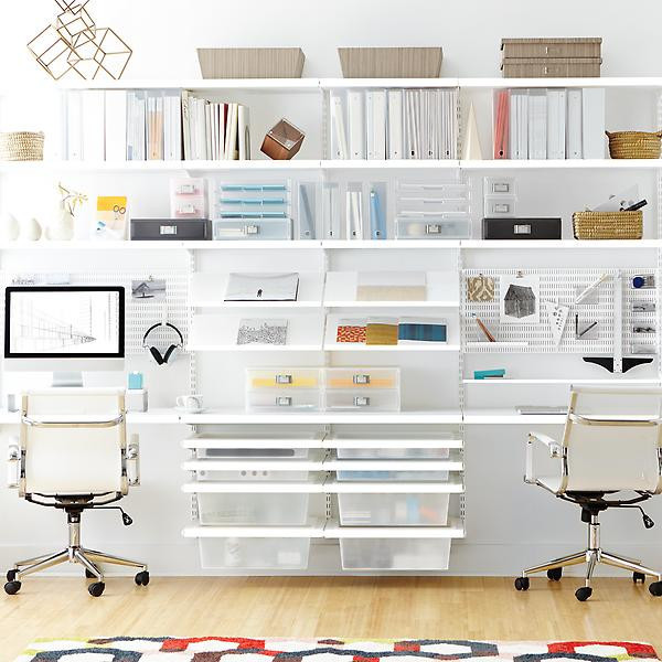 White Elfa Décor Office | The Container Store