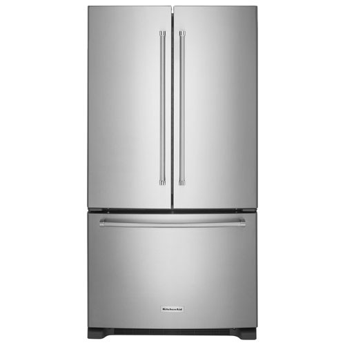 KitchenAid 36" 20 Cu. Ft. Counter-Depth French Door Refrigerator w/ Internal Ice & Water - Stainl... | Best Buy Canada