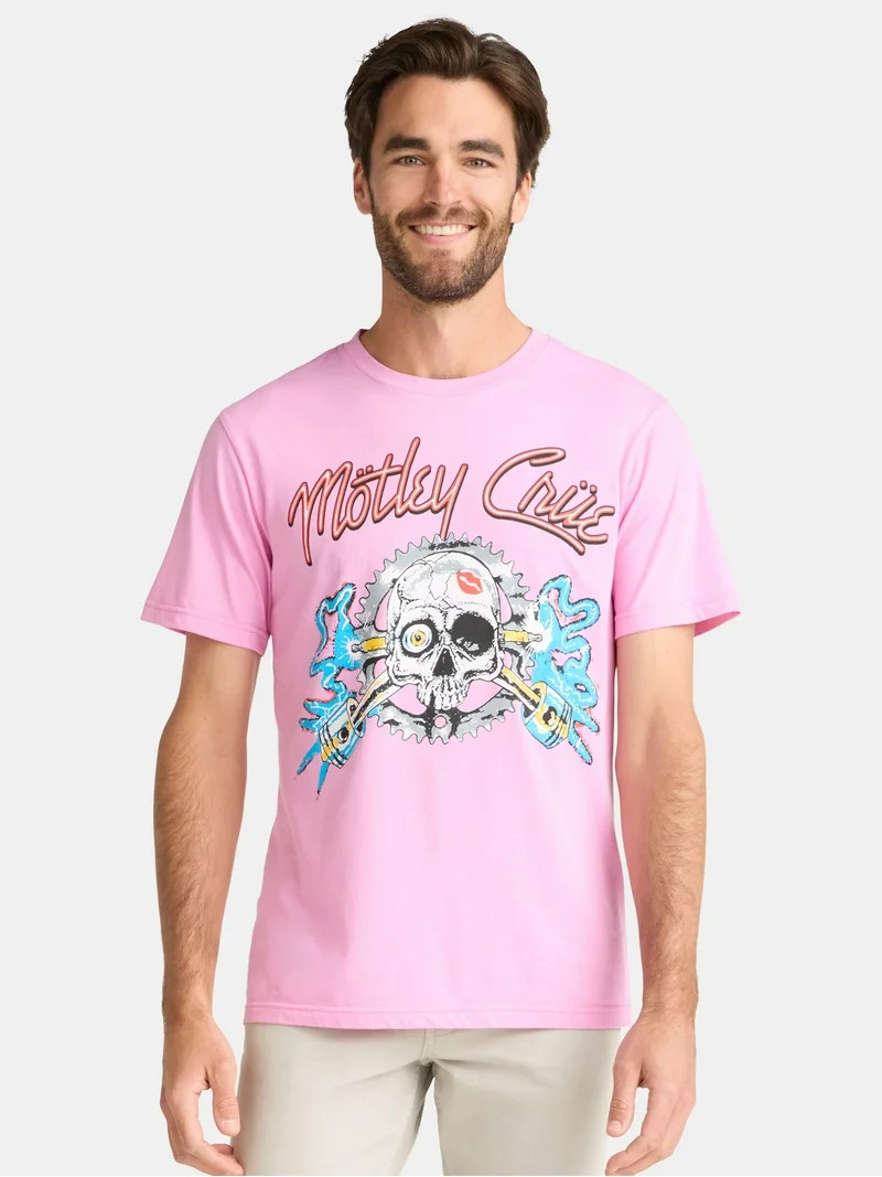 Motley Crue Men's and Big Men's Skull Pistons Graphic Tee, Sizes S-3XL | Walmart (US)