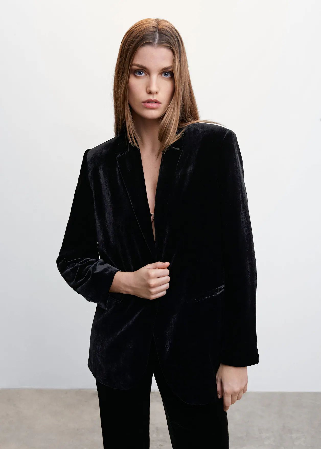 Velvet suit blazer | MANGO (US)