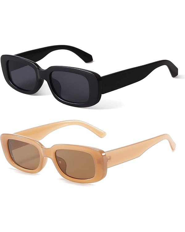 BUTABY Rectangle Sunglasses for Women Retro Driving Glasses 90’s Vintage Fashion Narrow Square ... | Amazon (US)