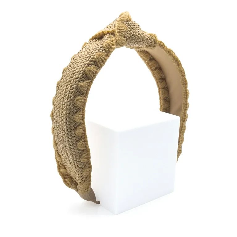 Time and Tru Women's Stitched Edge Headband, Ivory | Walmart (US)
