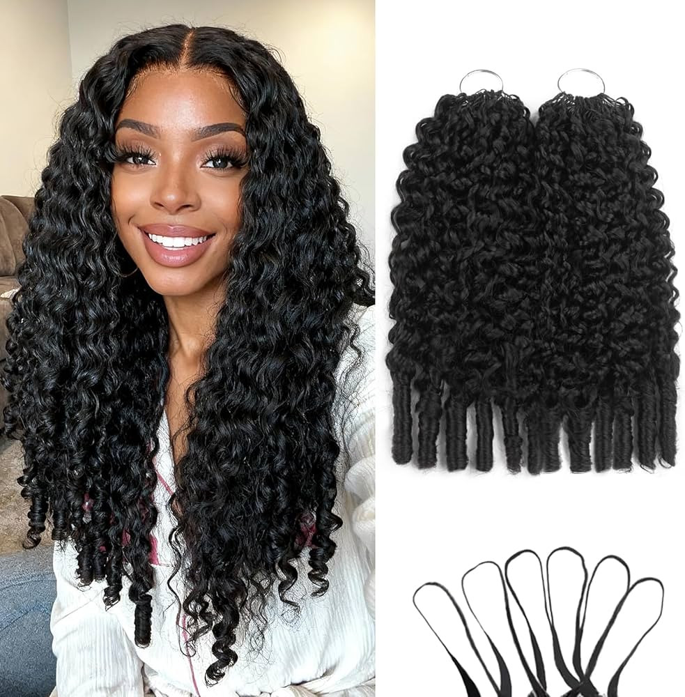 Human Crochet Hair Burmese Curly 18 Inch 120g Human Feather-Line Invisible Pre Separated Knotless... | Amazon (US)