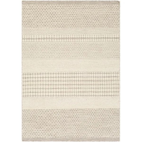 Lenora Handmade Wool Light Gray/Light Beige Rug | Wayfair North America