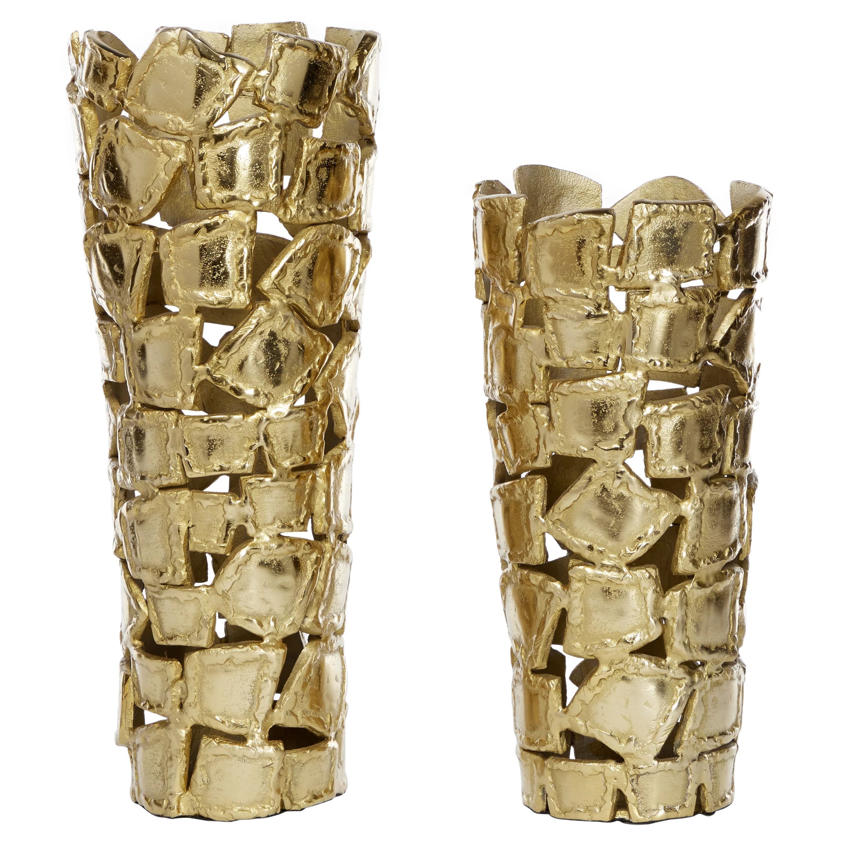 Venus Williams Collection 20", 17"H Aluminum Contemporary Vase, Gold, 2 - Pieces - Walmart.com | Walmart (US)