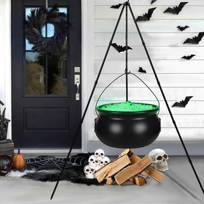 Halloween Decorations Outdoor，Black Plastic Bowl Halloween Party Decoration Large Witches Cauld... | Amazon (US)
