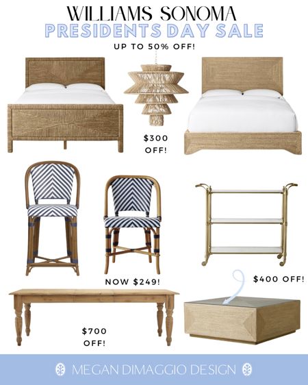 Found some great deals at Williams Sonoma Home for Presidents Day!! The best time to buy splurge items is when they’re on major sale..like right now!! Get up to 50% OFF these pretty coastal and woven picks! 

Love these woven beds 😍 and these navy bistro counter stools are finally on sale!! Snag the dining chairs for just $249!! 👏🏻👏🏻👏🏻

And I LOVE the classic farmhouse look and turned legs of this expandable dining table…score it now for $700 OFF! 

And I love this woven square coffee table with glass top included! 🙌🏻 Now save $400 when you buy it on sale! 😍 more linked! 🤍

#LTKFind #LTKhome #LTKsalealert