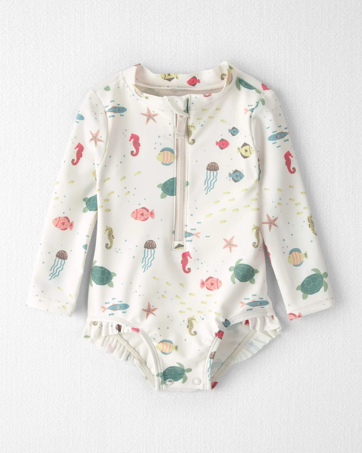Baby Girl Recycled Rashguard Swimsuit in Under the Sea | Carter's Inc