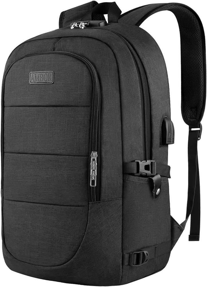 AMBOR Travel Laptop Backpack for men, 17.3 inch Anti Theft Business Laptop Backpack with USB Char... | Amazon (US)