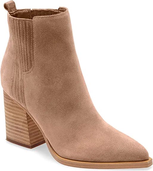 Amazon.com | Imily Bela Women's Elastic Ankle Boots Pointed Toe Chunky Stacked Mid Heel Booties W... | Amazon (US)