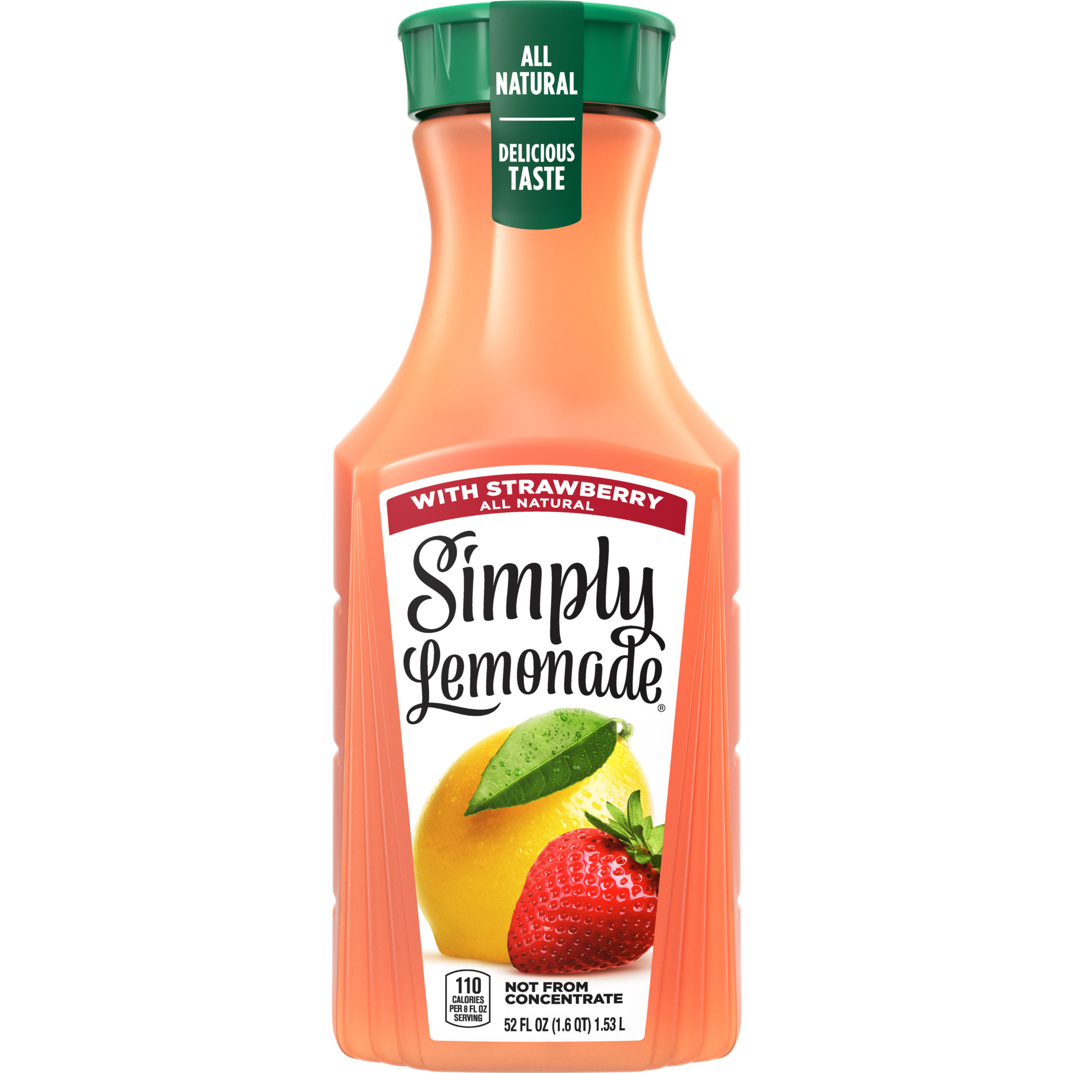 Simply Non GMO All Natural Strawberry Lemonade Juice, 52 fl oz Bottle | Walmart (US)