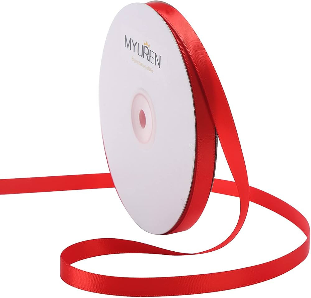 Amazon.com: 3/8 Inch Solid Satin Ribbon Red Double Face Satin Ribbon for Crafts, Gift Wrapping，... | Amazon (US)