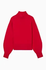 FUNNEL-NECK WAISTED WOOL JUMPER | COS UK