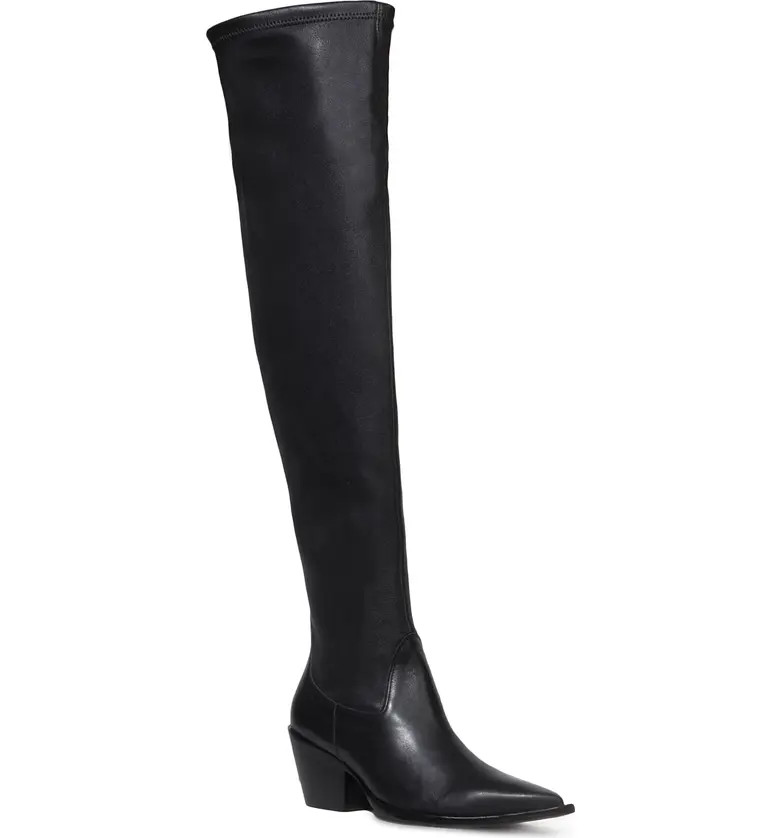 Black Suede Studio Kennedy Over the Knee Western Boot | Nordstrom | Nordstrom