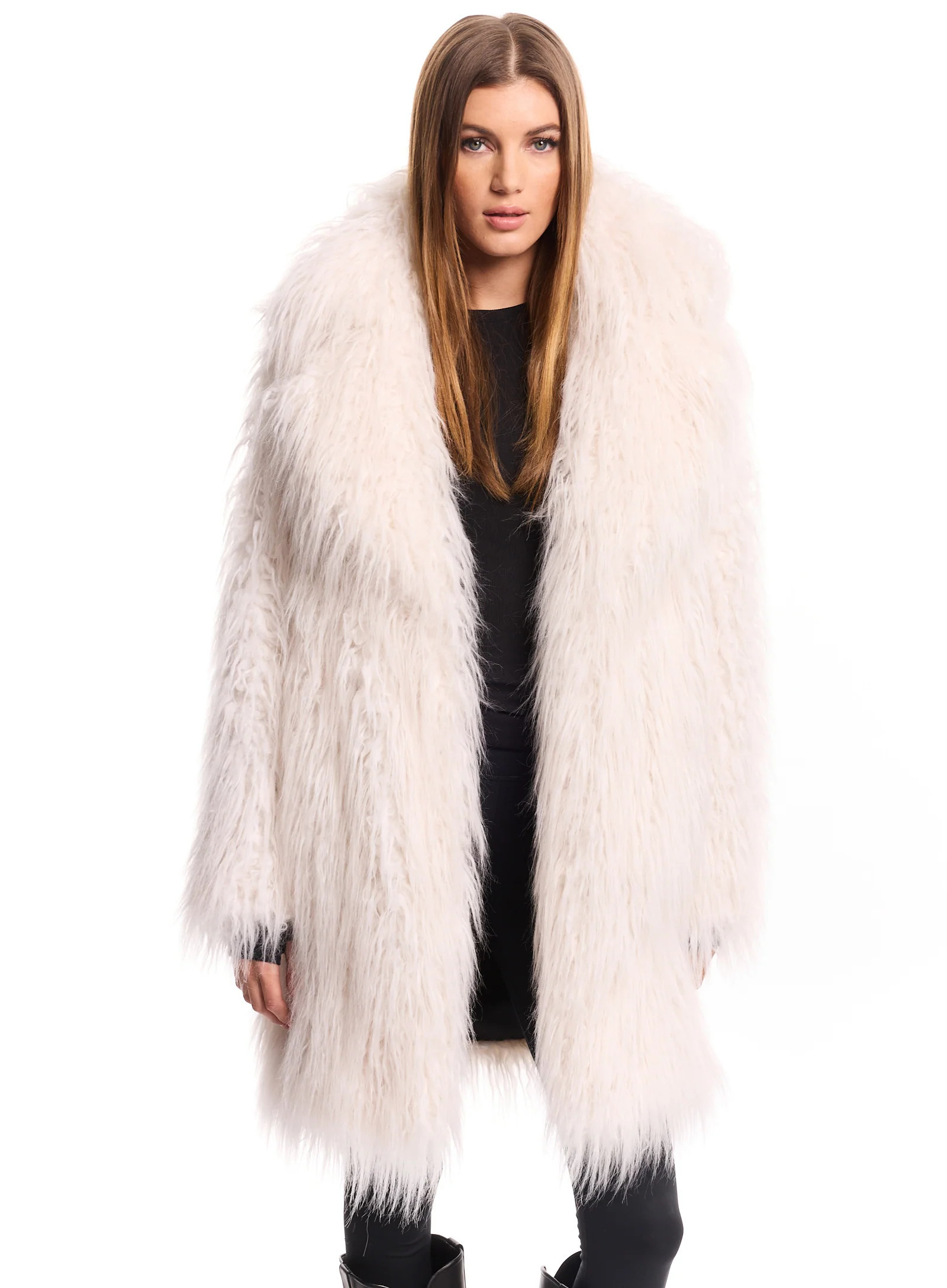 FAUX FUR MID COAT | SAM.