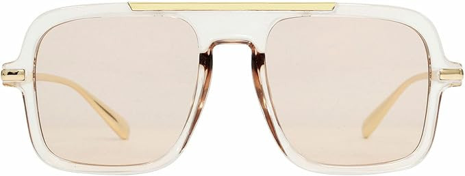 Retro Square Sunglasses for Womens Mens Vintage Oversized Pilot Sun Glasses 70s 80s 90s Shades | Amazon (US)