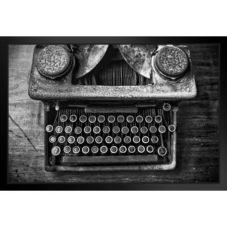 Vintage Typewriter Black and White B&W Photo Photograph Art Print Stand or Hang Wood Frame Display P | Walmart (US)